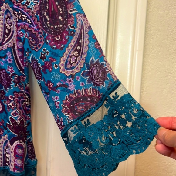 🆕 🚩 NWOT Sundance GORGEOUS Reina Paisley Silk Blouse.  Size Small - Picture 6 of 10